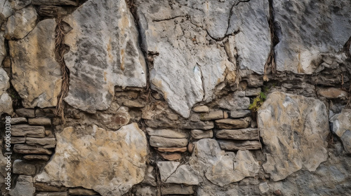 Old cracked stone wall texture background