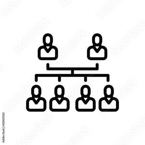 Black line icon for genealogy 