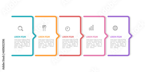 Business infographic template 5 steps or options. Vector illustration.