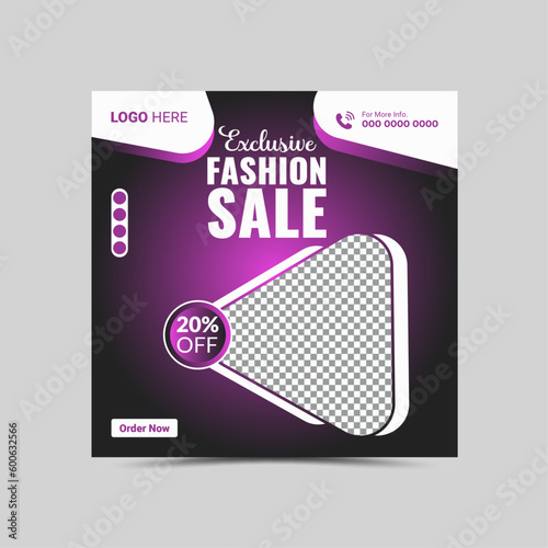 Vector Fashion Social Media Post Layout template design.