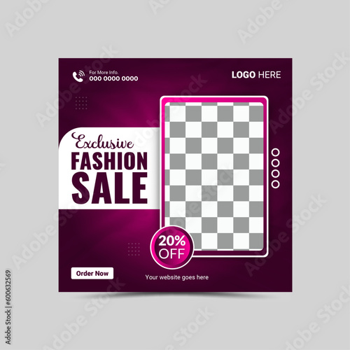 Vector Fashion Social Media Post Layout template design.
