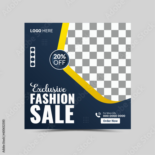 Vector Fashion Social Media Post Layout template design.