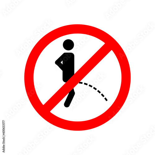 Do not urinate sign or Pissing prohibited area. Forbidden Signs and Symbols on white background..eps