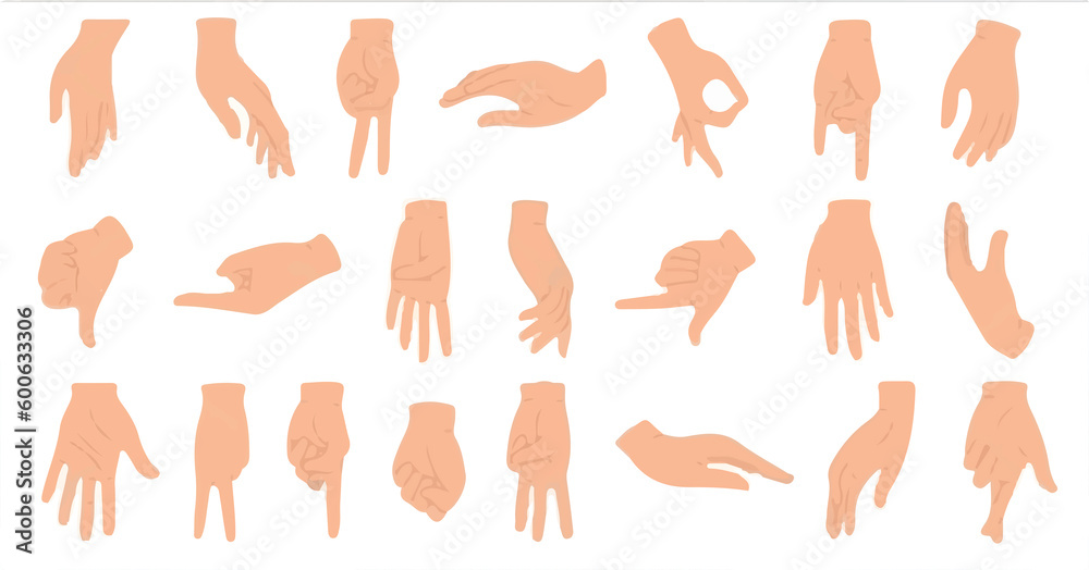 Hand Vector collection. Dislike hand. Dislike Icon. White Finger
