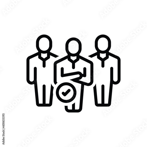 Black line icon for eligible 