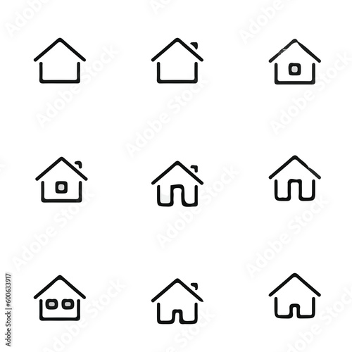 House Vector. Home Vector. House Button. Home Button. Houses Set 1 Line Icons Representing House Vector Illustration. House and Home Simple Symbols. Houses Icon. Home Icon. Top Vector. Trend Vectors.