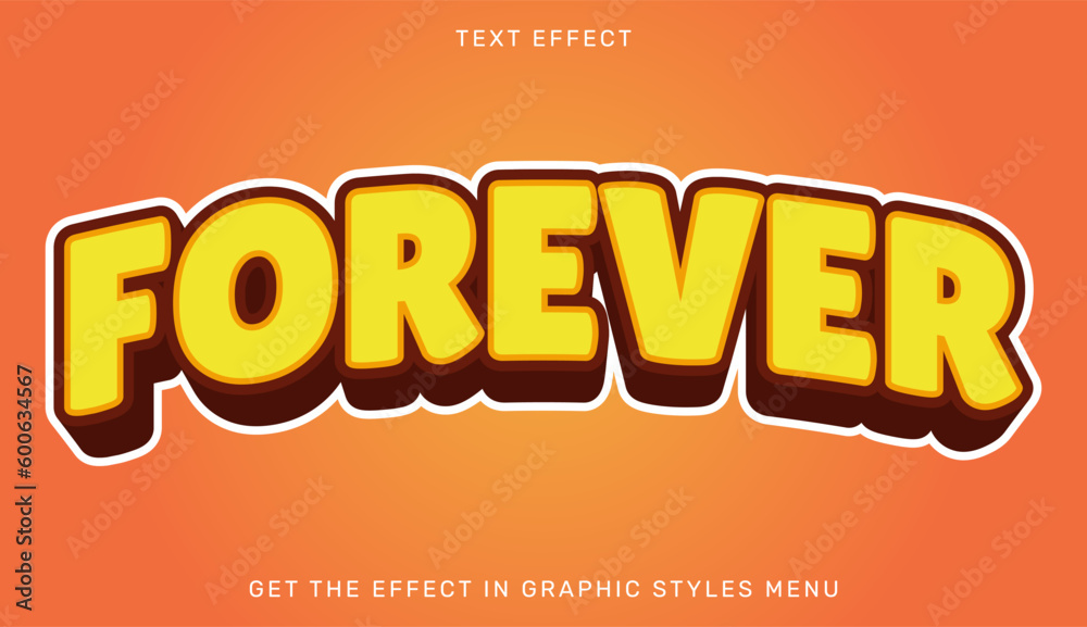 Forever text effect template in 3d style