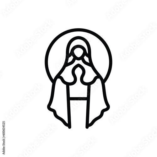 Black line icon for mary 