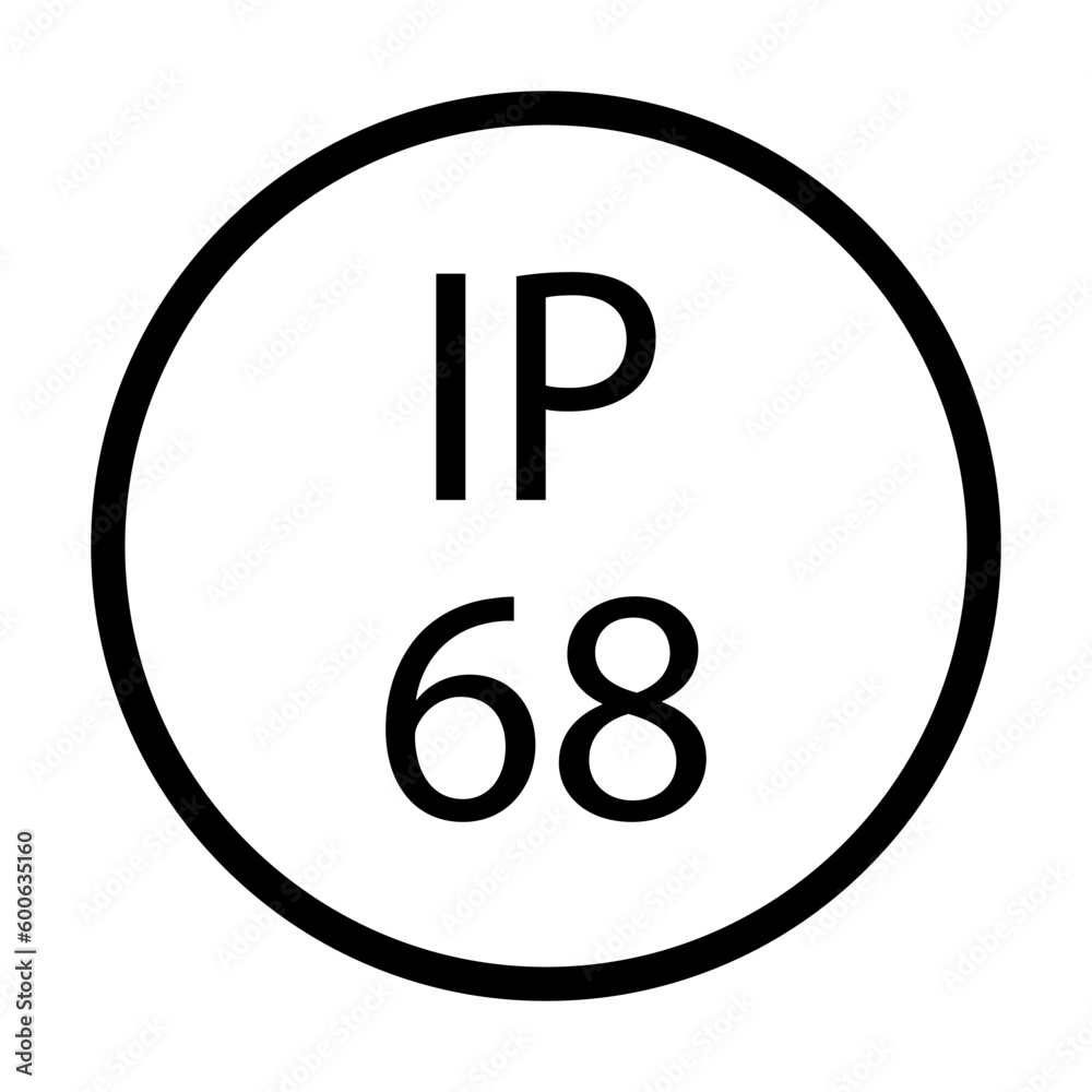 IP68 standard waterproof icon vector for graphic design, logo, website, social media, mobile app, UI IP68 standard waterproof icon vector for graphic design, logo, website, social media, mobile app, UI