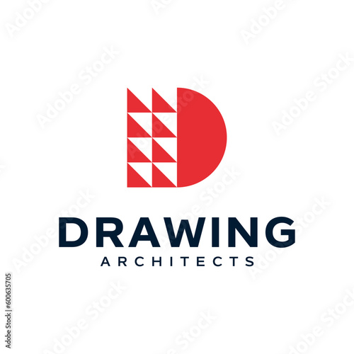 Free Download A unique logo combination of the letter D and a building. It is suitable for use as an architect's logo. - GFXLoad