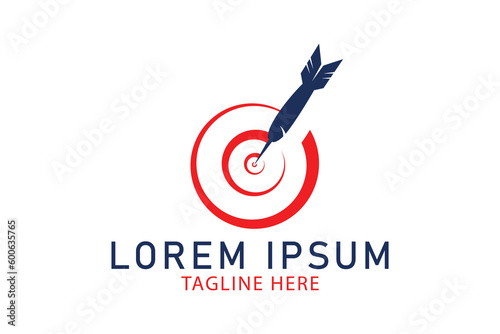 Target logo. Arrow, Idea concept, perfect hit, winner, target goal. Success. Vector illustration, icon, logo design. simple design editable