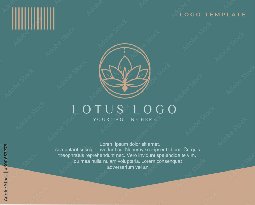 Fototapeta premium Template logo mewah Lotus.