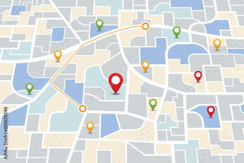 Custom location map interface with perspective view for app and website