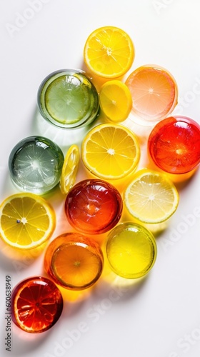 a group of oranges and lemons sitting on top of each other.  generative ai