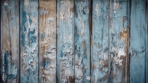  a wooden wall with peeling paint and peeling paint on it. generative ai