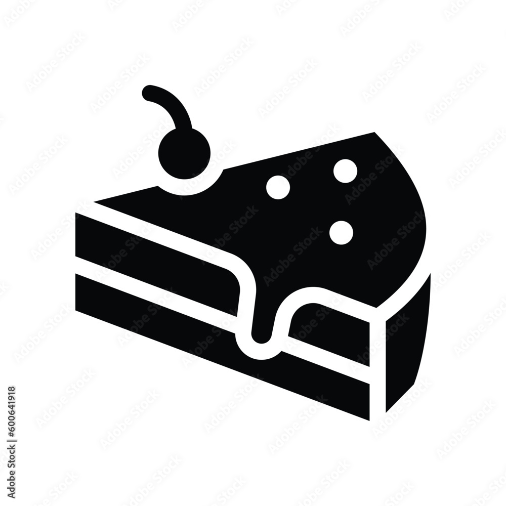slice cake glyph icon illustration vector graphic slice cake glyph icon illustration vector graphic