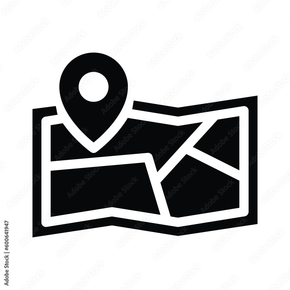 map glyph icon illustration vector graphic map glyph icon illustration vector graphic