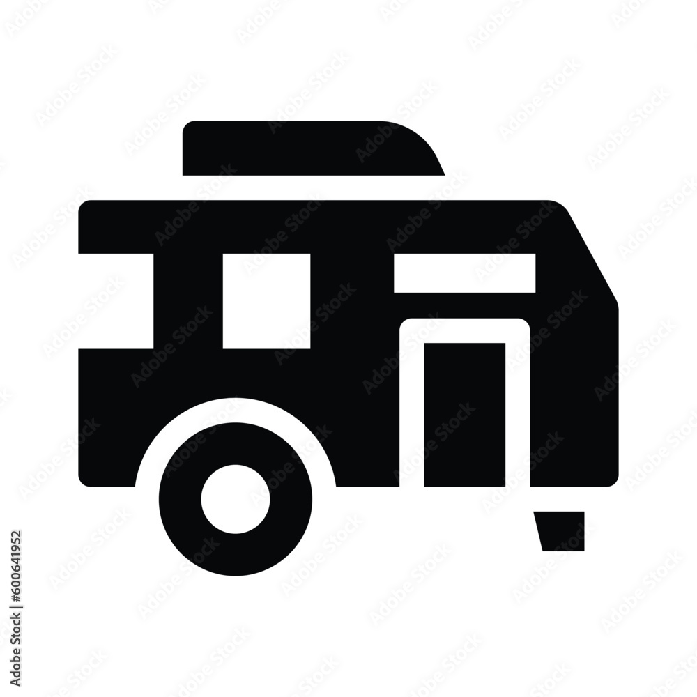 caravan glyph icon illustration vector graphic caravan glyph icon illustration vector graphic