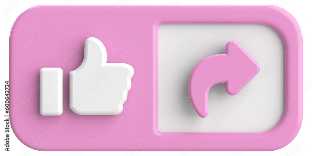 Like and share button. 3D illustration. Like and share button. 3D illustration.