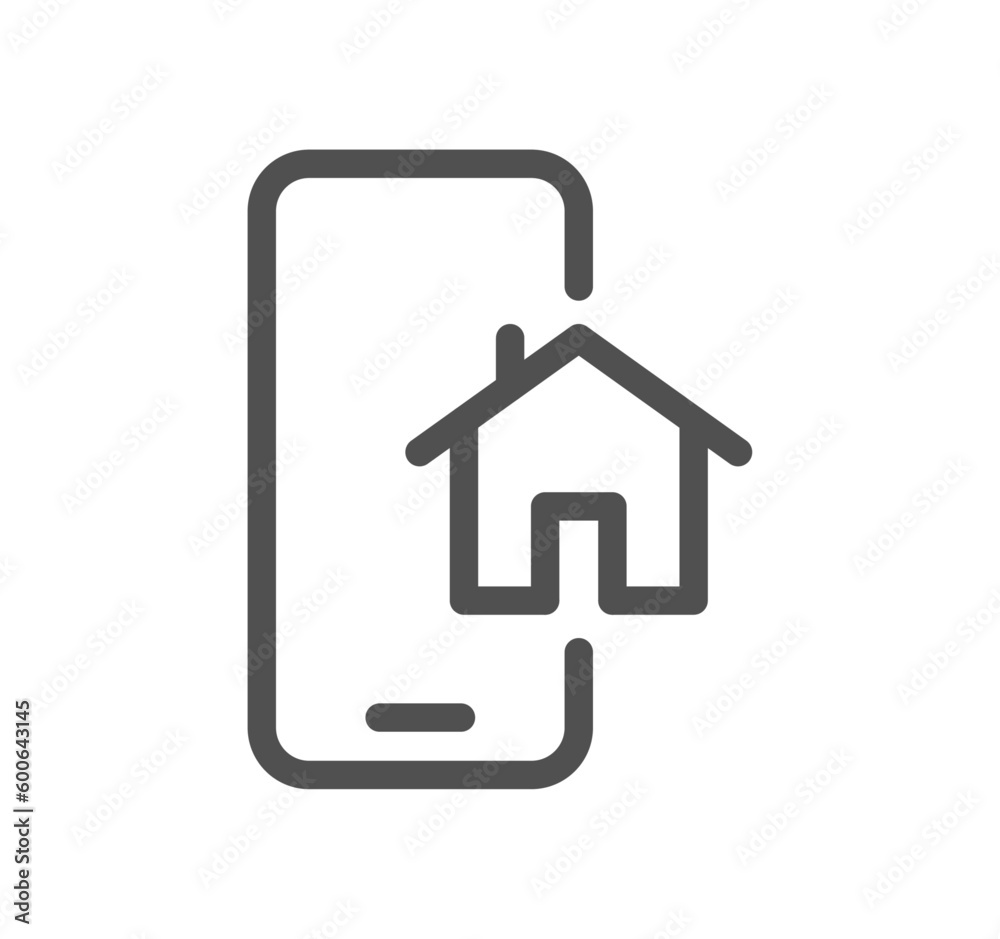 Smart house related icon outline and linear vector. Smart house related icon outline and linear vector.