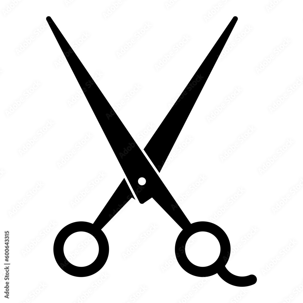 Barber's scissors silhouette icon Barber's scissors silhouette icon