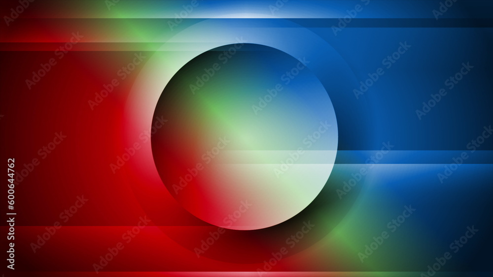 Contrast multicolored abstract futuristic background with circle