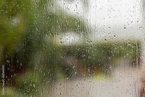 Canvas Print Rain streaks on the window