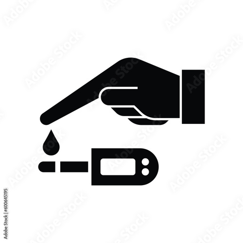 Blood glucose meter test icon design. isolated on white background. vector illustration