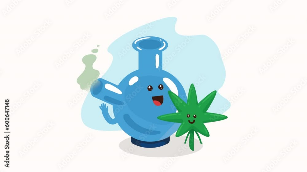 cannabis bong pipe kawaii character animation cannabis bong pipe kawaii character animation