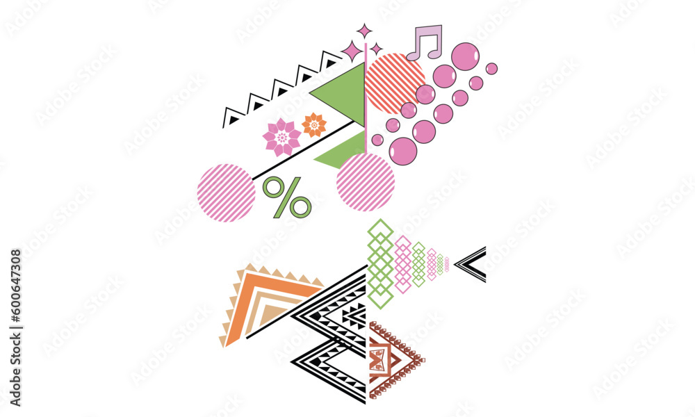 Obraz premium Abstract geometric vector graphic element for posters, artwork, design templates, advertisements, prints.Advertising, commercial banners, posters, brochures, billboards, sales.