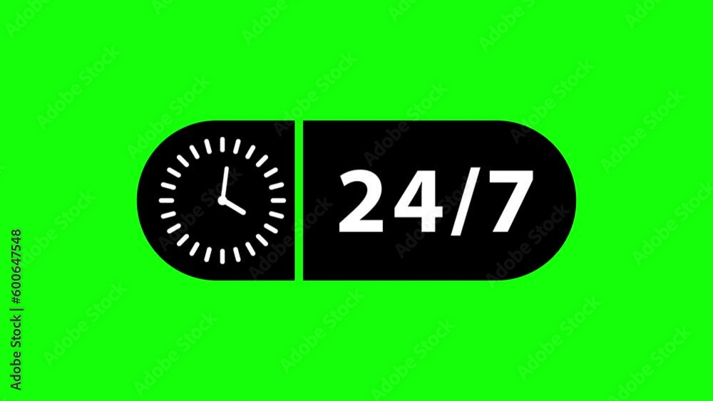 24 Hours 7 Days Week Numbers Clock Animation. 24 Hours 7 Days Week Numbers Clock Animation.
