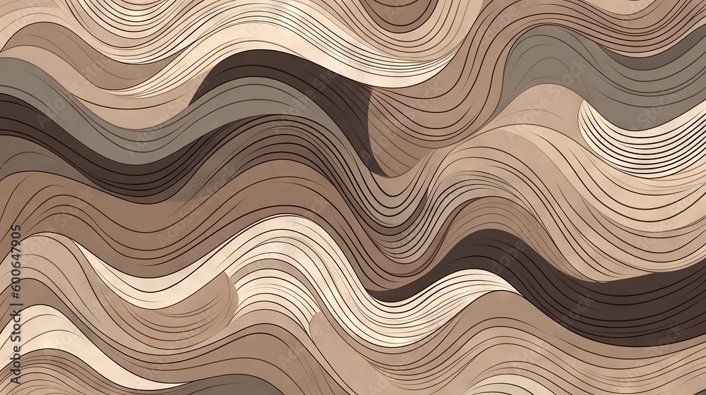 a wavy pattern of brown and beige colors on a white background. generative ai a wavy pattern of brown and beige colors on a white background. generative ai