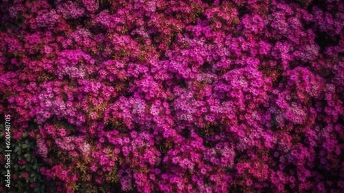  a large group of purple flowers in a field of grass. generative ai
