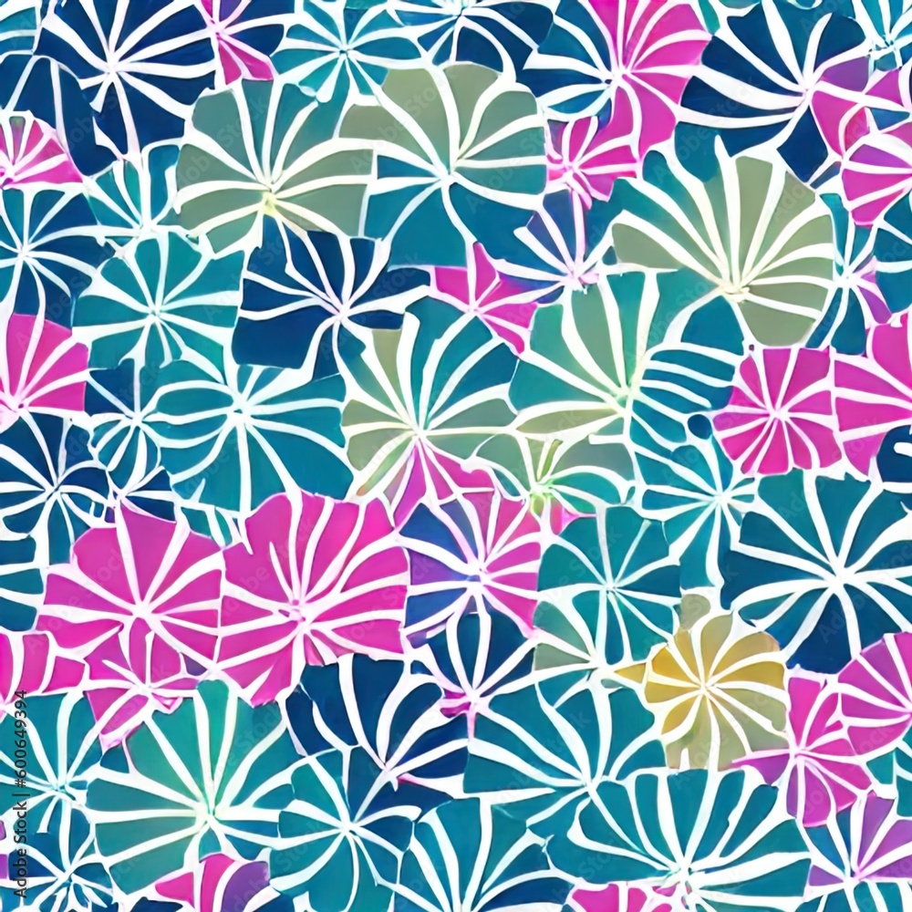 Hawaian Seamless Pattern, Tropical Pattern, Caribean, Tropical Flowers, Beach Pattern, Vacations, Generative AI