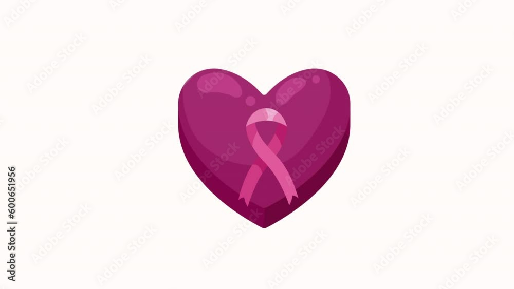 breast cancer pink ribbon in heart animation breast cancer pink ribbon in heart animation