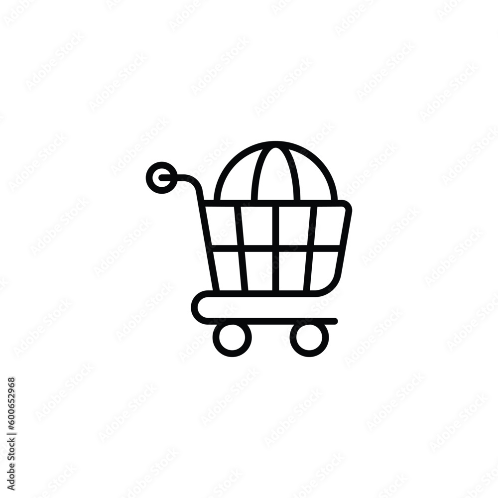 Global Shopping icon design with white background stock illustration Global Shopping icon design with white background stock illustration