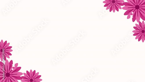 pink flowers garden frame animation