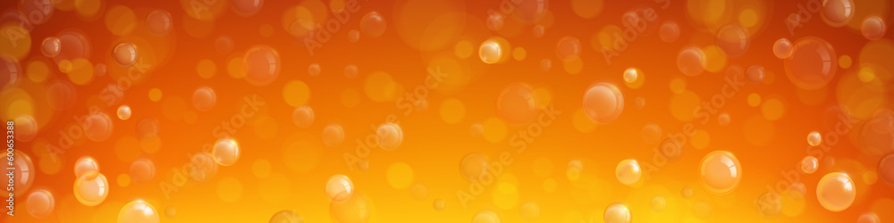 Yellow and orange bubble juice vector background. Abstract fruit drop cocktail beverage illustration. Liquid malt condensation pattern and shine droplets. Carbonated and fizzy realistic pub lager Yellow and orange bubble juice vector background. Abstract fruit drop cocktail beverage illustration. Liquid malt condensation pattern and shine droplets. Carbonated and fizzy realistic pub lager