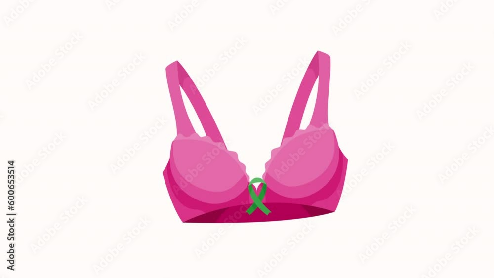 pink female bra with ribbon animation pink female bra with ribbon animation