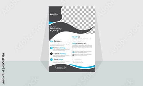 Modern Corporate and Creative Business Flyer Design Template Horizontal Name Flyer Simple and Clean Visiting Flyer Vector illustration Colorful Business Flyer, Brochure Design