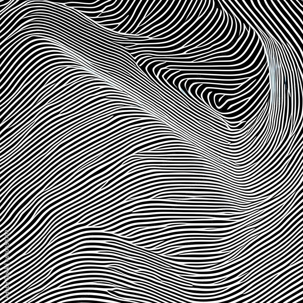 A minimalistic pattern of white lines on a black background5, Generative AI