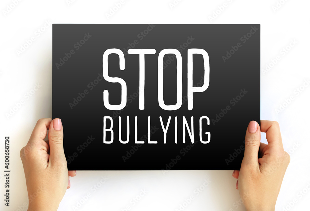 Stop Bullying text on card, concept background Stop Bullying text on card, concept background