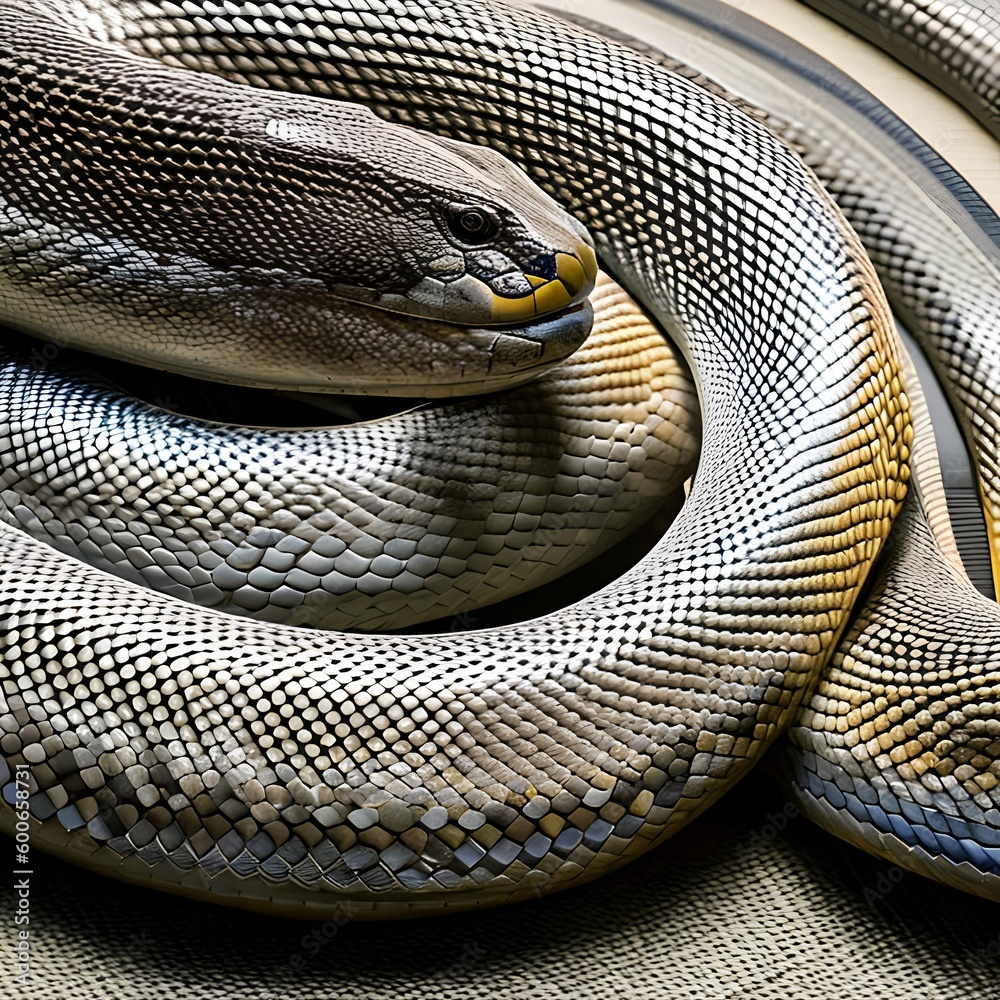 Obraz premium A close-up of a textured snake skin3, Generative AI