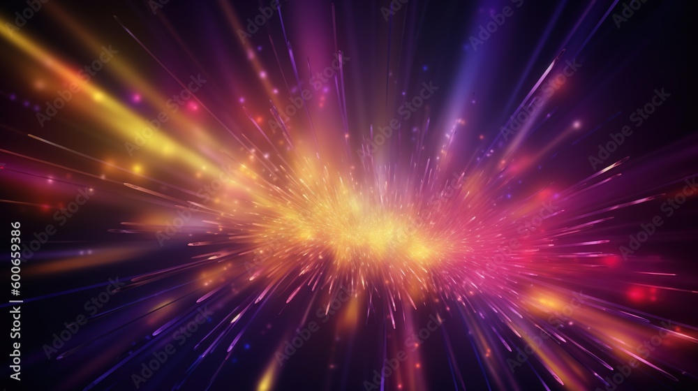 a colorful explosion of light and stars in the night sky. generative ai a colorful explosion of light and stars in the night sky. generative ai
