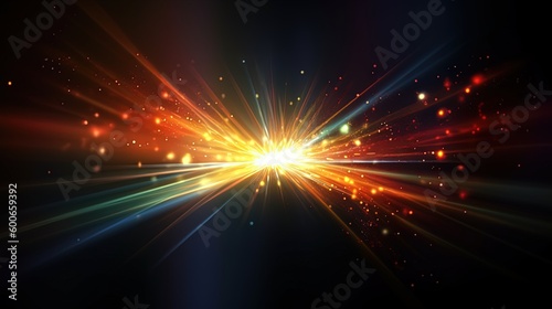  an abstract background with bright lights and a star burst in the center. generative ai