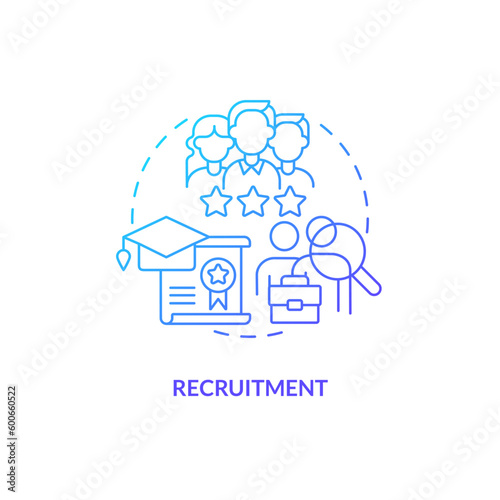 Recruitment blue gradient concept icon. Talent management. Employment agency. Human resource. Talent management. Headhunting abstract idea thin line illustration. Isolated outline drawing