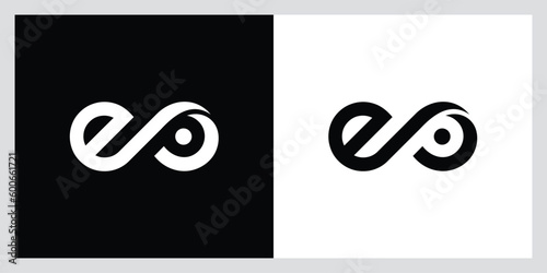 Alphabet letters Initials Monogram logo EP, PE initial