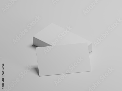 Set of Business card 3d illustration with white background 