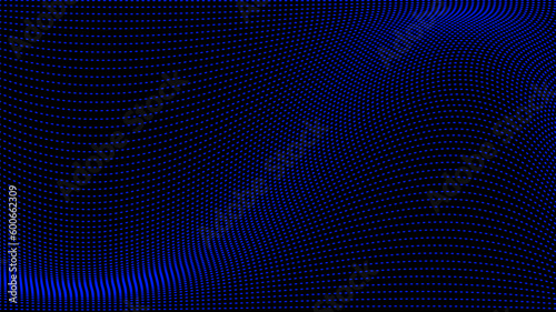 Minimal Blue Wave Dots Line Abstract Background, neon Curve Dotted lines Background, Technology Background