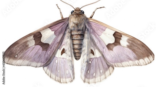  a close up of a moth on a white background with no background. generative ai